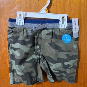 Carter's Boys Camouflage Pull-On Shorts with Blue Waistband